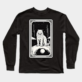 Lion Tarot Card Astrology Occult Mystical Long Sleeve T-Shirt